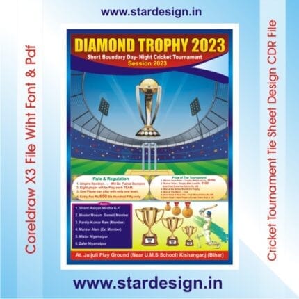 Cricket Tournament Tie Sheet Design CDR File