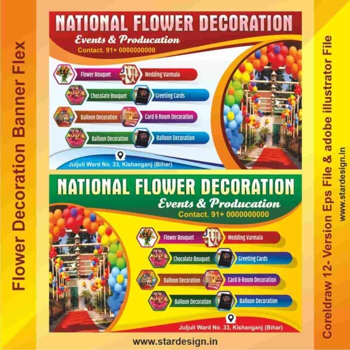 Flower Decoration Banner Flex