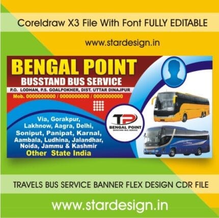 TRAVELS BUS SERVICE BANNER FLEX DESIGN CDR FILE