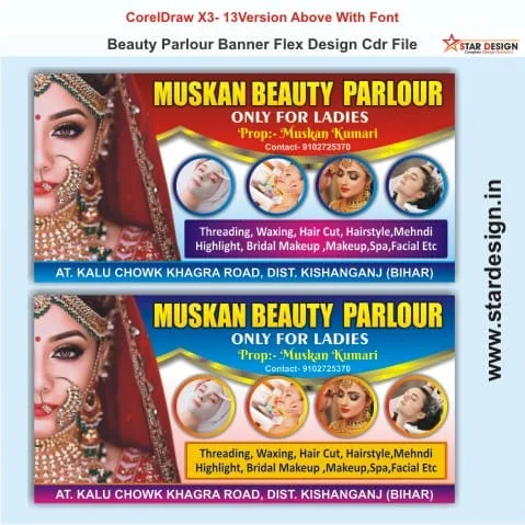 ladies beauty parlour flex banner design