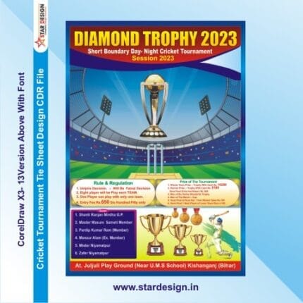 Cricket Tournament Tie Sheet Design CDR File