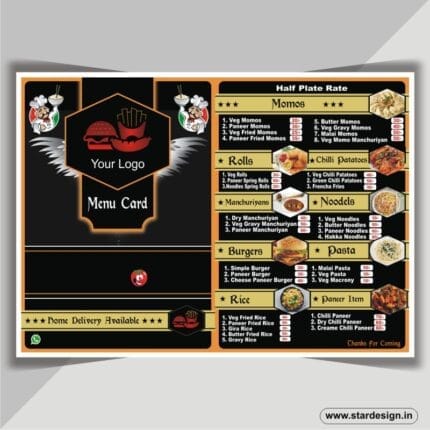 Fancy Fast Food Menu Card New Design