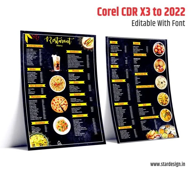Restaurant menu card design