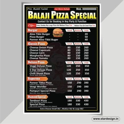 Pizza Shop New Menu Card Design