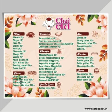 Chai Menu Card Design