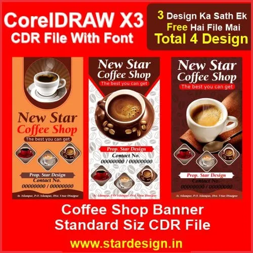 Coffee Shop Banner Standard Siz CDR File