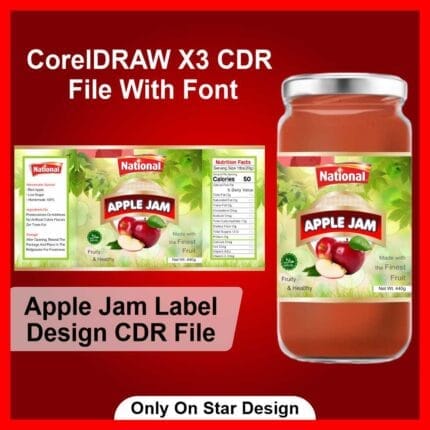 Apple Jam Label Design CDR File