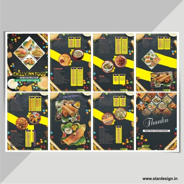 Fast Food Restaurant Menu Card Design