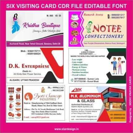 SIX VISITING CARD CDR FILE