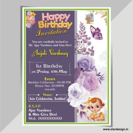 Happy Birthday card design cdr file