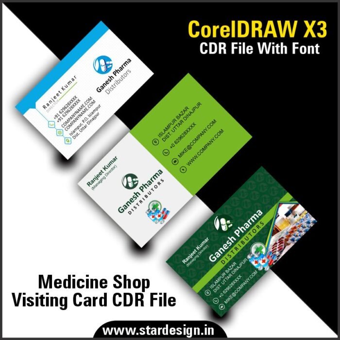Medicine Shop Visiting Card CDR File