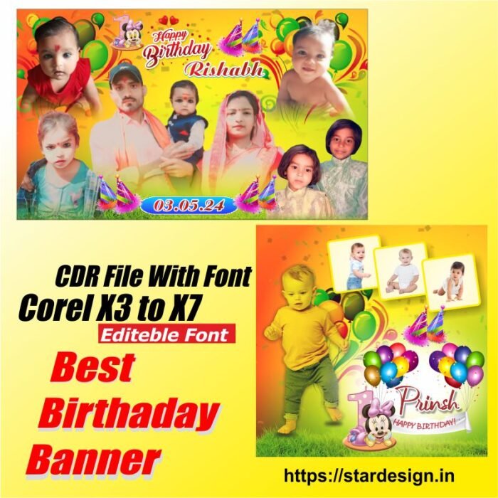Birthday banner design in coreldraw
