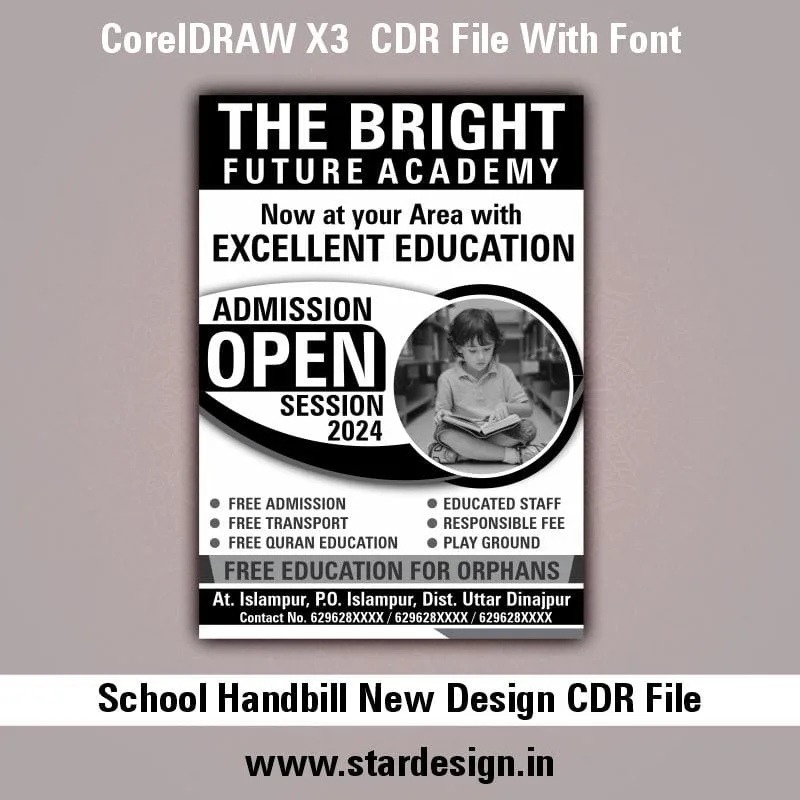 School Handbill New Design CDR File