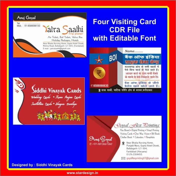 FOUR VISITING CARD CDR FILE