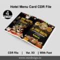 Hotel Menu Card CDR File