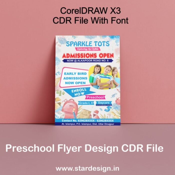 Preschool Flyer Design CDR File