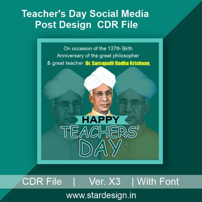 Teacher's Day Social Media Post Design CDR File 3