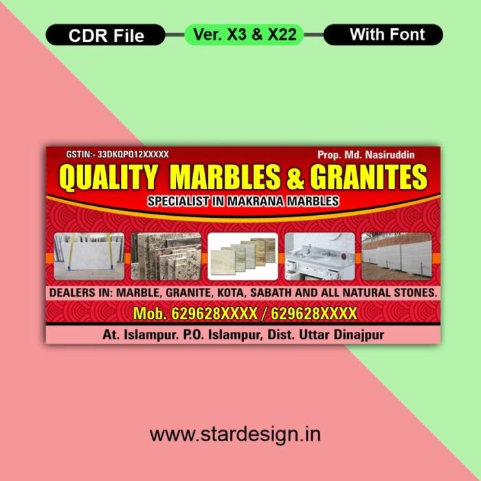 Marbles & Granites Shop Flex Design CDR File