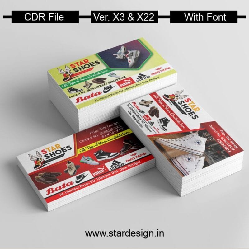 Creative Ramadan Poster Design Ideas for 2025: CDR Files and More 66 Shoes Store Shop Visiting Card CDR