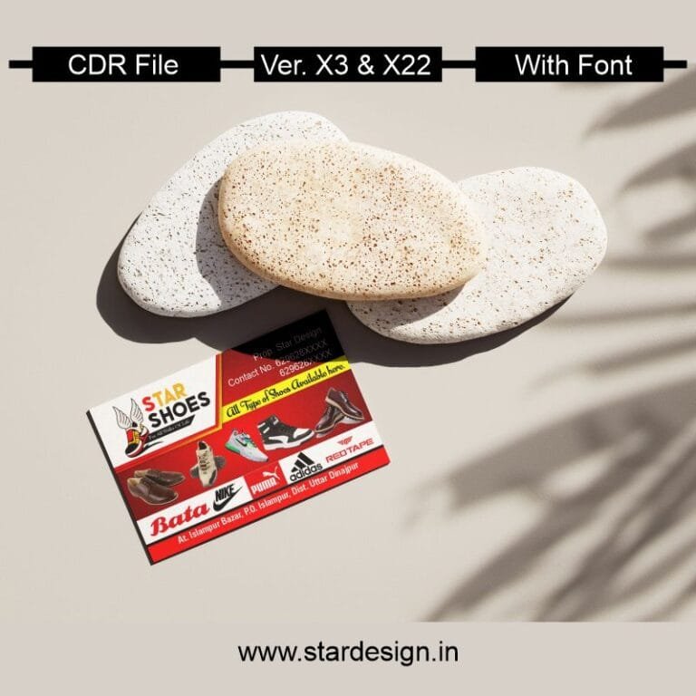 Shoes Store Shop Visiting Card CDR File - Star Design