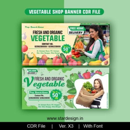 Vegetable Shop Banner CDR File