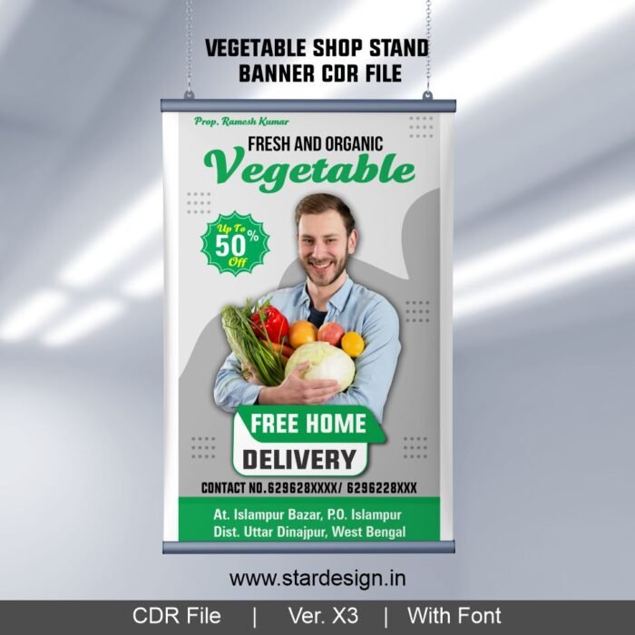 Vegetable Shop STAND Banner CDR File