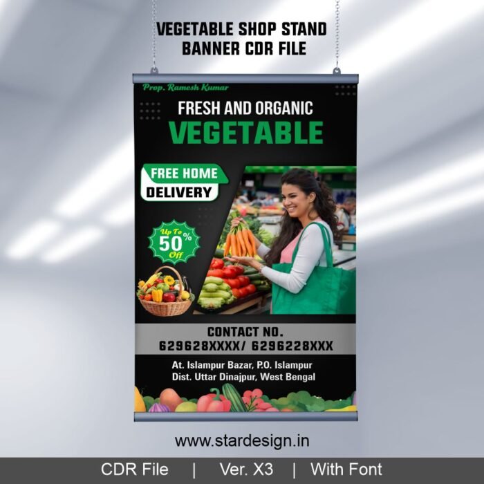 Vegetable Shop STAND Banner CDR File