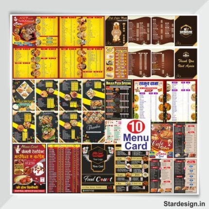 10 Menu Card Design Package cdr File