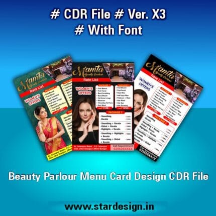 Beauty Parlour Menu Card Design CDR File