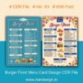 Burger Point Menu Card Design CDR File