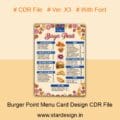 Burger Point Menu Card Design CDR File