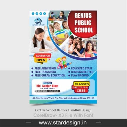 Cretive School Banner Handbill Design