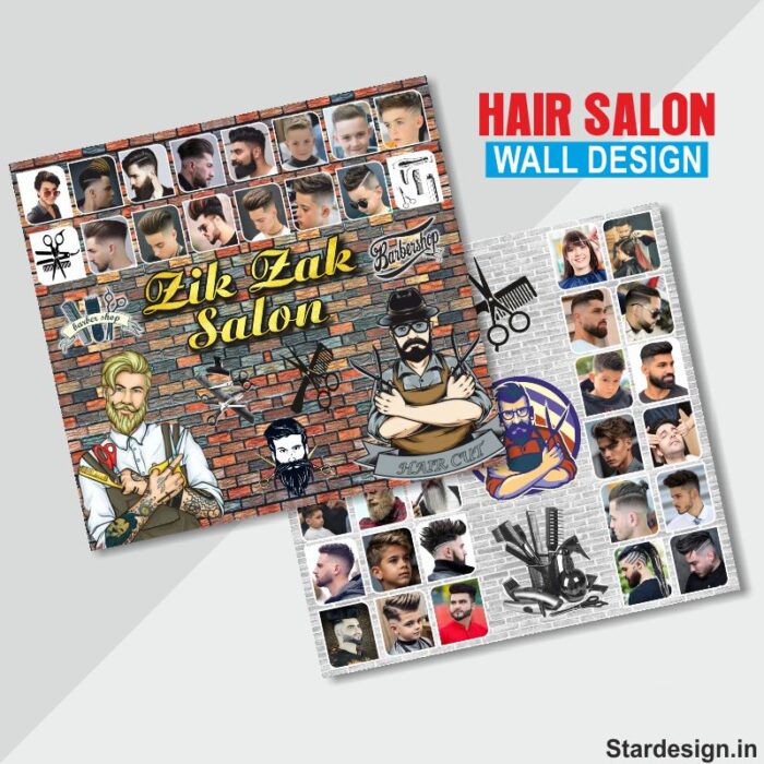 Best Hair Salon Wall Flex Design cdr