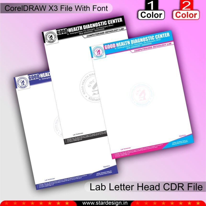 Lab Letter Head CDR File - Star Design