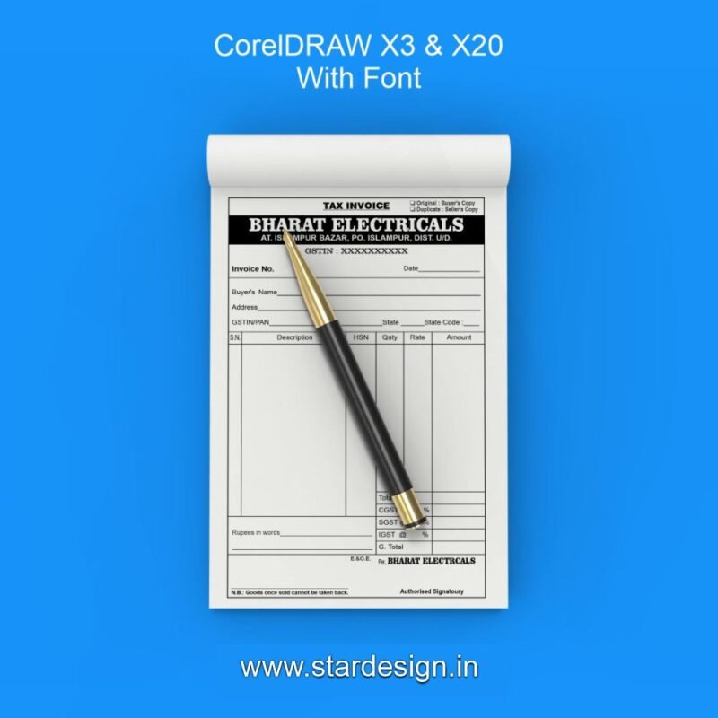 Electricals GST Bill Book CDR File