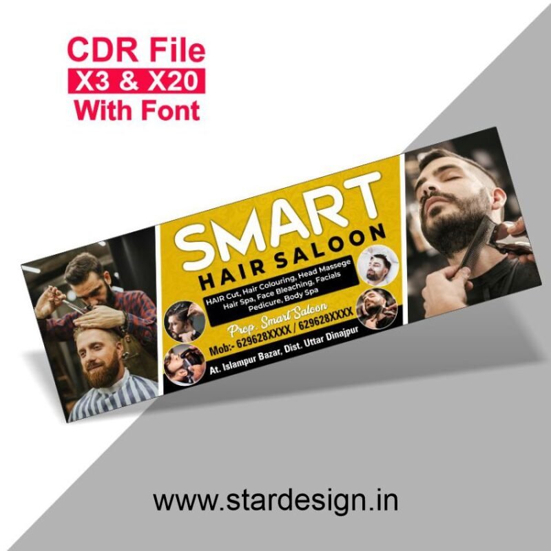 Creative Ramadan Poster Design Ideas for 2025: CDR Files and More 68 Smart Hair Saloon Banner CDR File