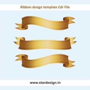 Ribbon design template Cdr File - Star Design