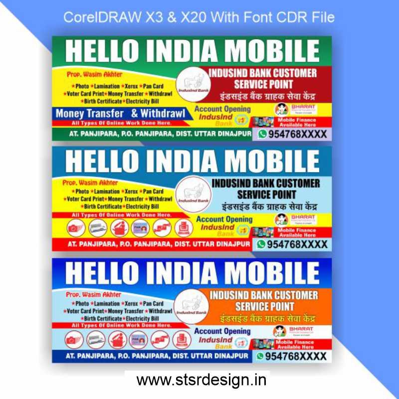 Hello India Mobile Banner Design CDR File
