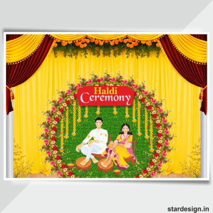 Haldi Ceremony Background Design cdr file