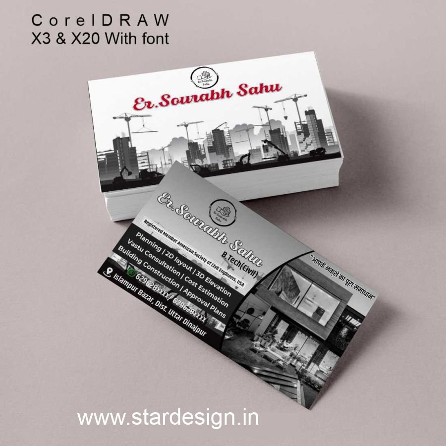 Architect Visiting Card Design CDR File Architect Visiting Card Design CDR File