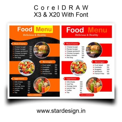 Food Menu Card Design CDR File