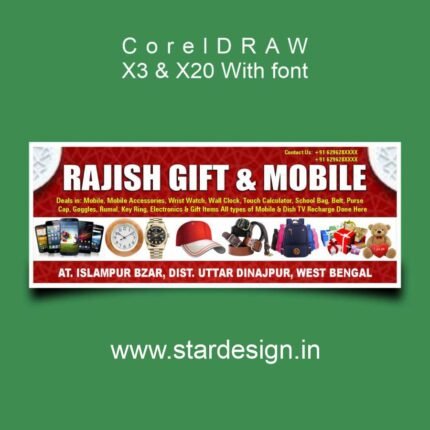 Gift & Mobile Shop Banner Design CDR File