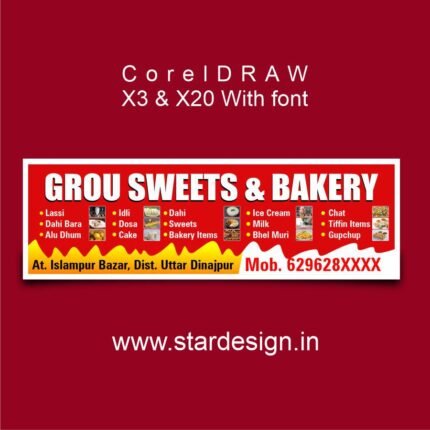 Grou Sweets & Bakery Banner CDR File