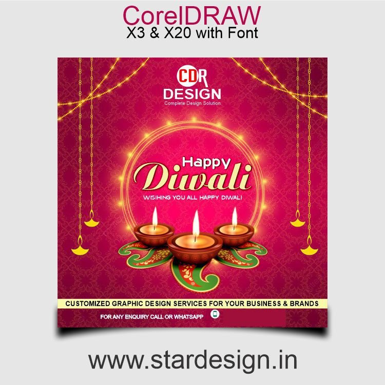 Happy Diwali Social Media Post Design CDR File
