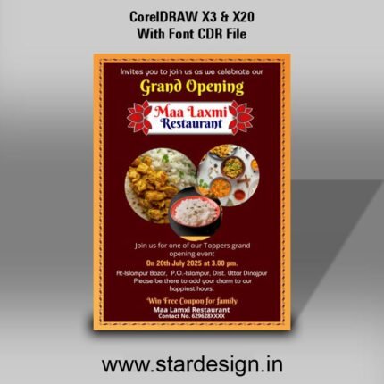 Hotel & Restaurant Opening Card CDR File