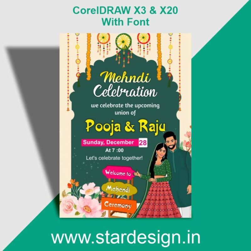 Creative Ramadan Poster Design Ideas for 2025: CDR Files and More 68 Mehndi Invitation Card & Flex Design CDR File
