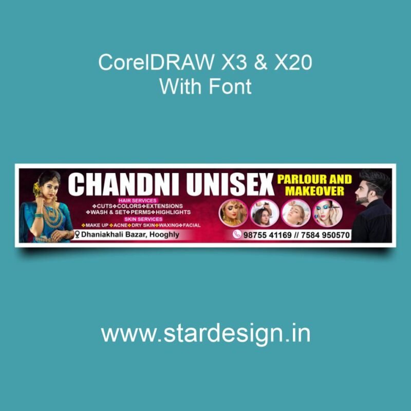 Creative Ramadan Poster Design Ideas for 2025: CDR Files and More 73 Parlour And Makeover Banner CDR File