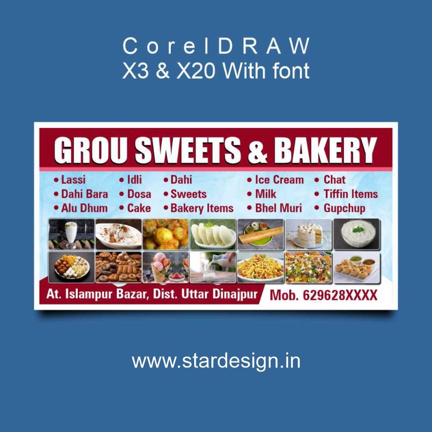 Sweets & Bakery Banner Design CDR File