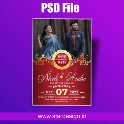 Wedding invitation Card PSD File