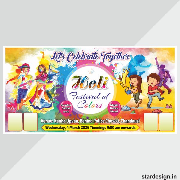 Happy Holi celebration Flex banner design cdr